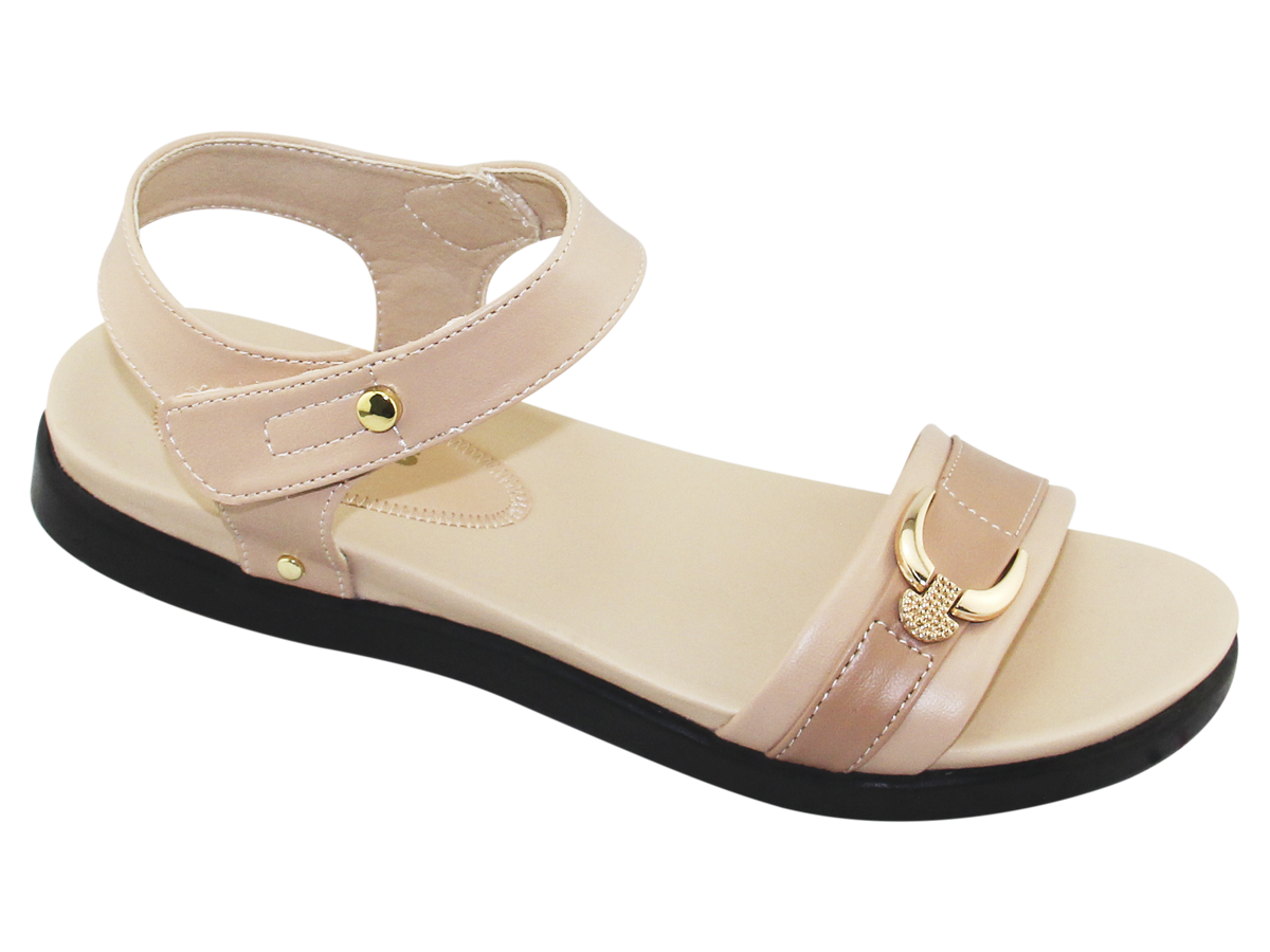 SANDAL ĐẾ BẰNG NỮ Bitas SYN.260 Đen  Kem  Nâu thanh lịch dễ phối – Kem – 38