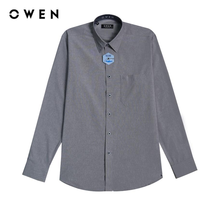 Áo sơ mi dài tay Nano Melange/slub/Oxford