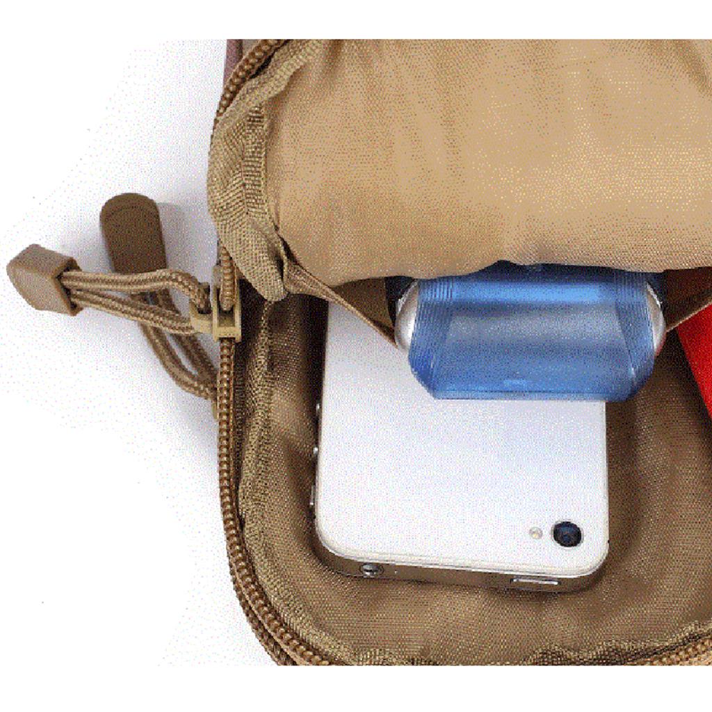 Tactical Compact 600D Oxford Cloth Waterproof Multipurpose Utility Gadget Belt Waist Bag with Cell Phone Holder for Camping Hiking Soprts