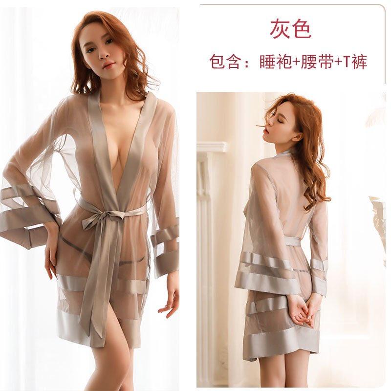 Áo choàng ngủ lụa cao cấp dáng dài