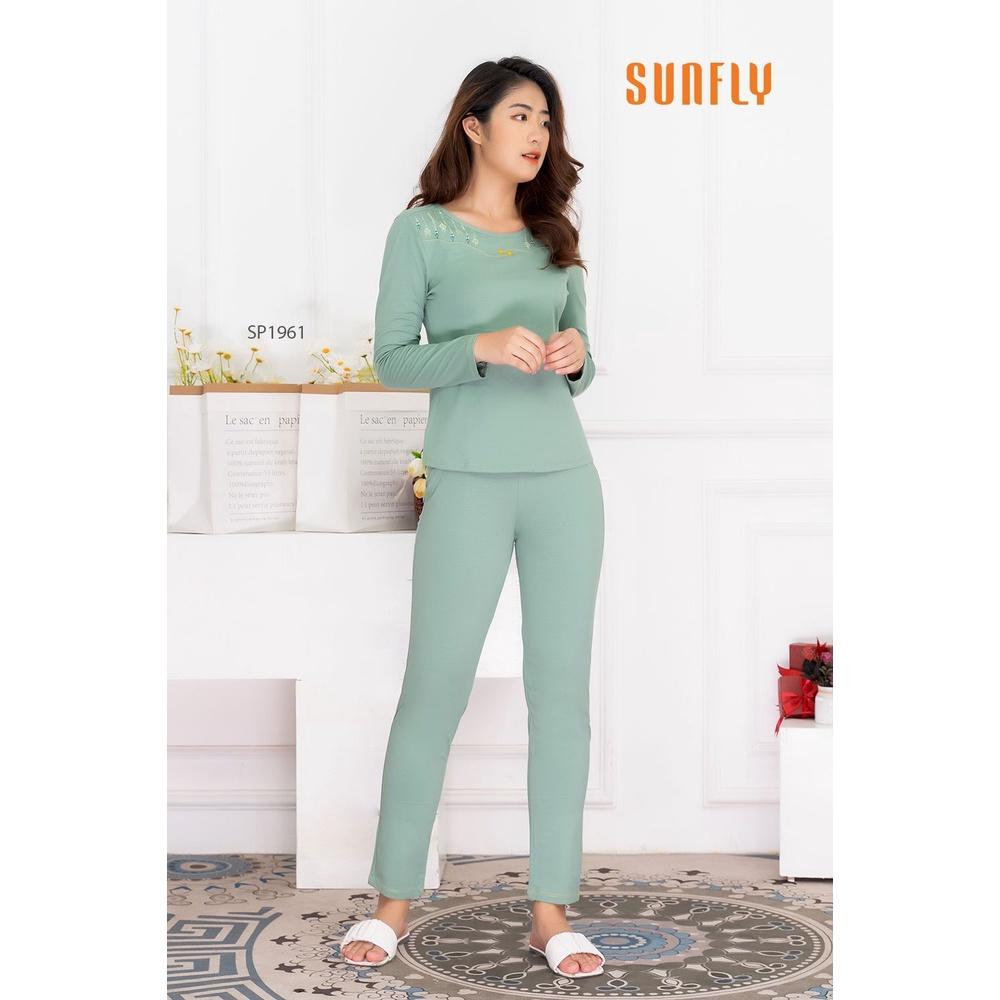 SP1961 ĐỒ BỘ MẶC NHÀ COTTON ÁO DÀI QUẦN DÀI
