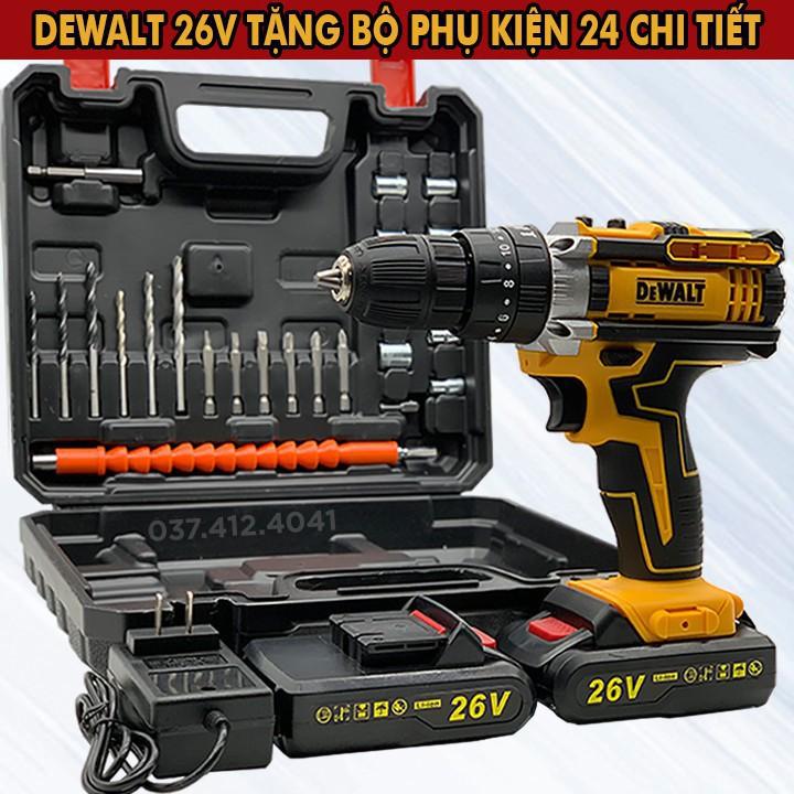 MÁY KHOAN PIN DEWALT 26V - PIN CHUẨN 5 CELL - KHOAN TƯỜNG, SẮT, THÉP, BẮT VÍT, BẮN VÍT