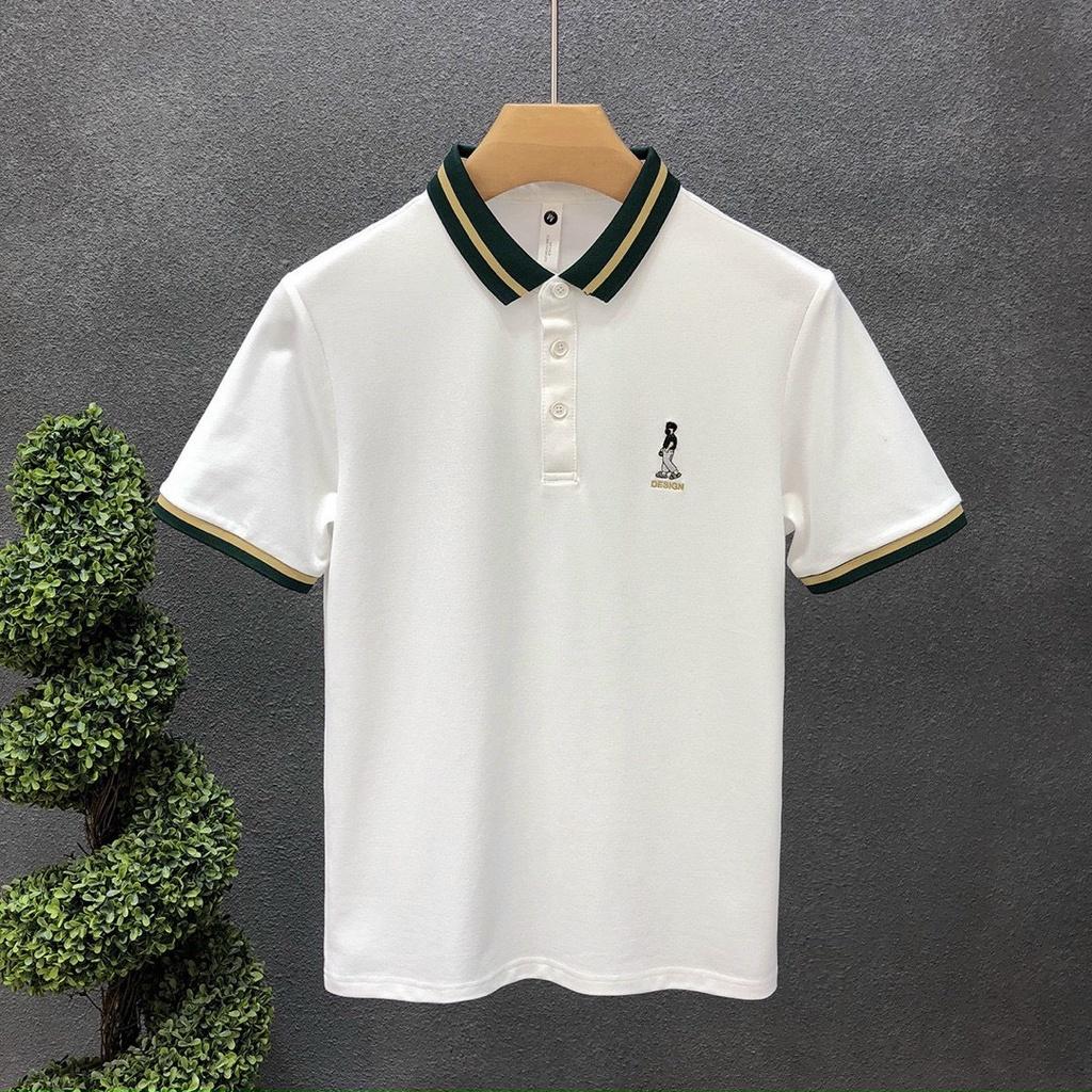 Áo thun nam nữ cổ bẻ polo logo thêu cao cấp vải cotton siêu co dãn Phuongnamshop20 06y