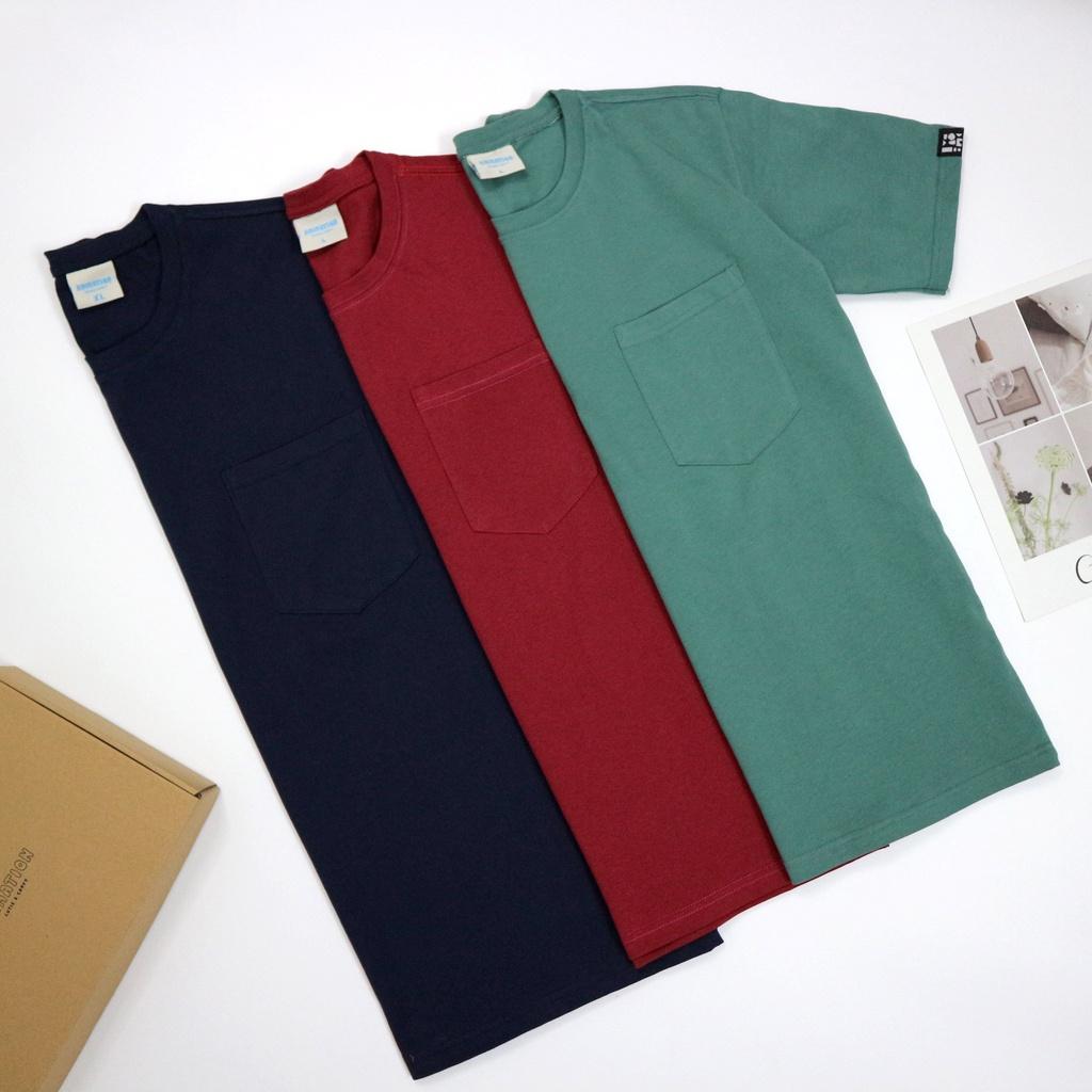 Áo Thun Phối Túi Đơn Giản Unisex Form Rộng