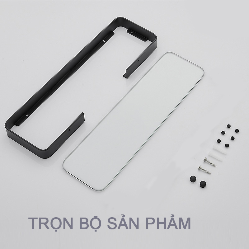 Kệ nhà tắm inox mặt kính cường lực sơn tĩnh điện cao cấp phong cách hiện đại