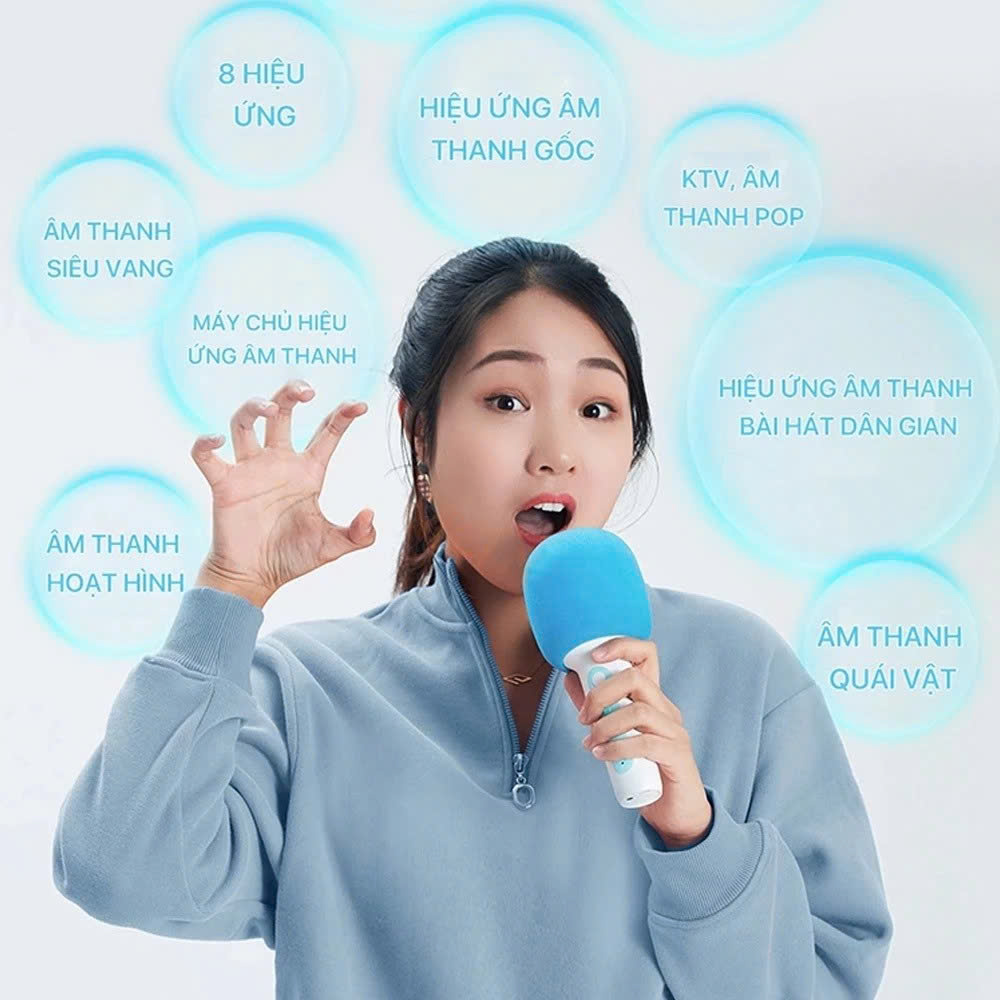 Micro Karaoke Bluetooth kèm loa kết nối điện thoại, máy tính bảng Hát Không Dây, Nghe Nhạc, Hỗ Trợ Kết Nối Thẻ Nhớ, USB Pin sạc - Hàng Chính Hãng
