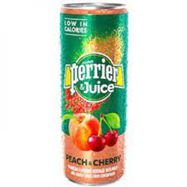 1 thùng tương đương 4 lon Nước đào và cherry có ga Perrier & Juice 250ml