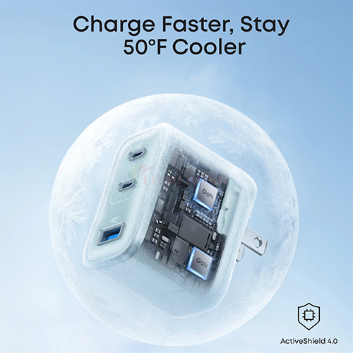 Cốc sạc Anker Nano Compact Dual-Mode Fast Charging 1USB 2Type-C 70W A121A - Hàng chính hãng