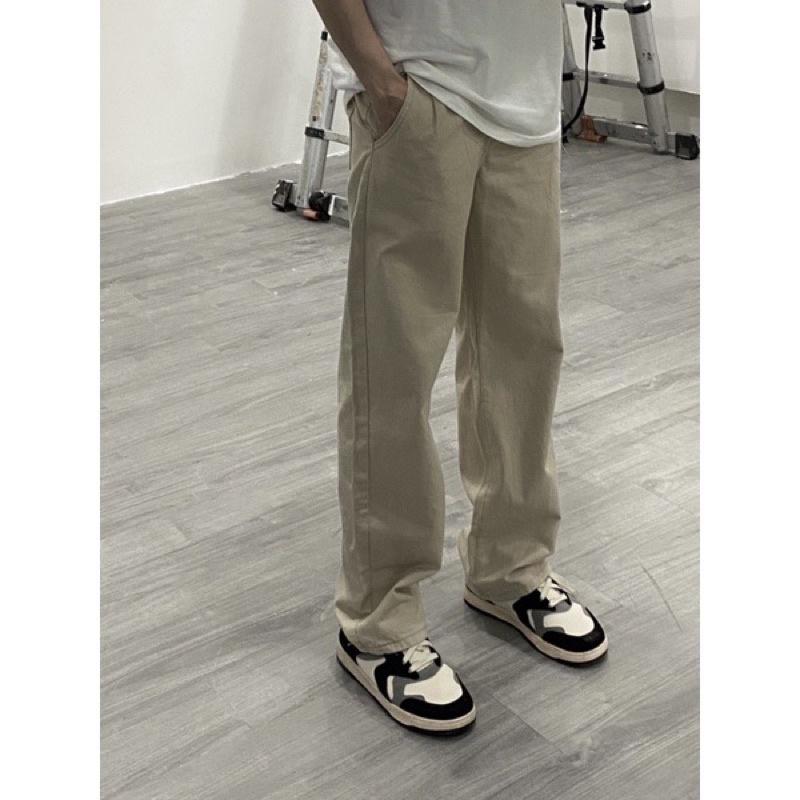 Quần kaki form baggy quần nam nữ màu nhạt