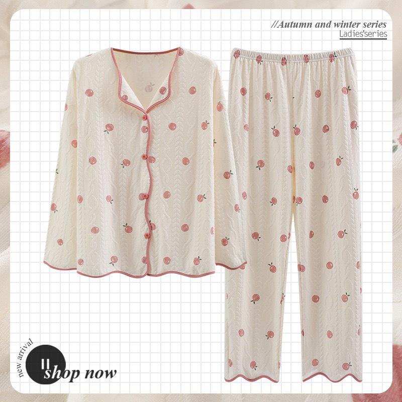 Bộ Mặc Nhà Pyjama, Bộ Ngủ Cổ Bẻ Hàng Qc Chất Liệu Cotton Nâng Cấp Co Giãn Mềm Mại