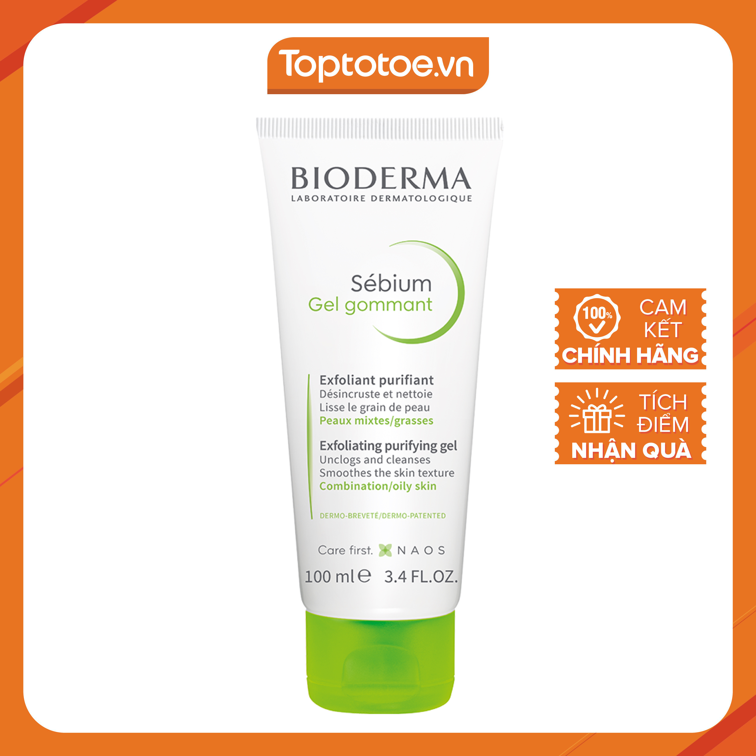 Gel Tẩy Tế Bào Chết Bioderma Sebium Gel Gommant (100ml)