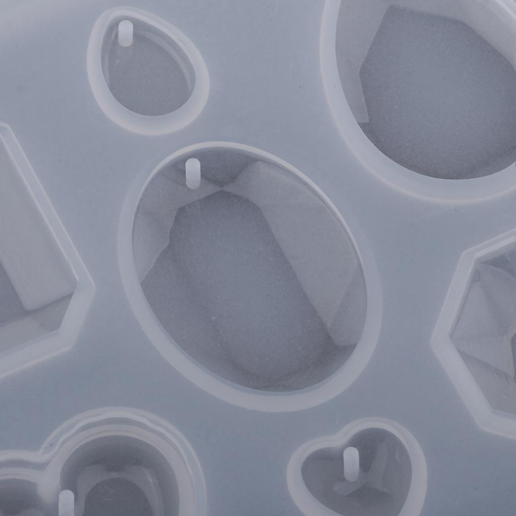 Gem Shapes Diamond Silicone Pendant Mold DIY Jewelry Resin Craft Mould Tools