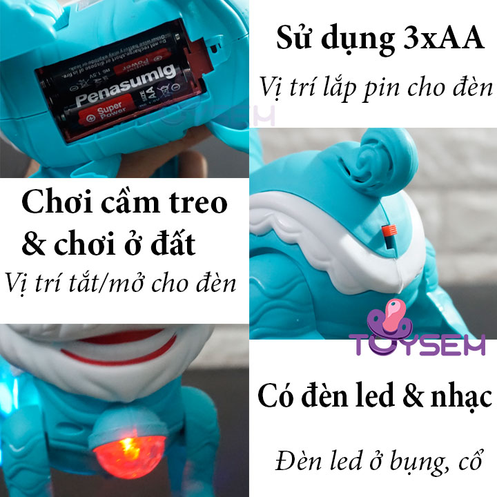 Đèn trung thu con lân có đèn và nhạc cho bé - Lồng đèn Đồ chơi trẻ em