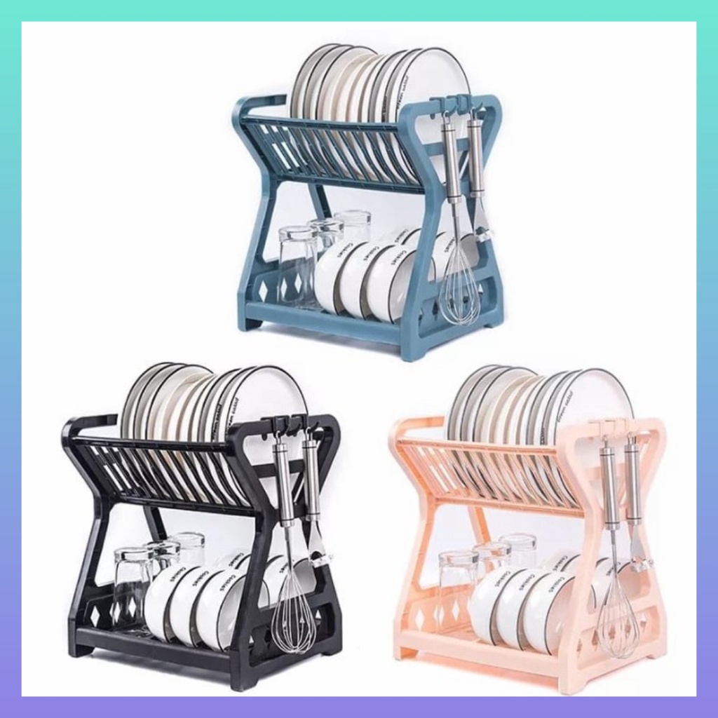 GIÁ BÁT GIA ĐÌNH MINI ĐẶT BÀN BẾP 2 TẦNG BẰNG NHỰA CAO CẤP CHỊU LỰC TỐT, THIẾT KẾ DI ĐỘNG DỄ DÀNG LẮP ĐẶT HOẶC DI CHUYỂN - KỆ ÚP BÁT THÔNG MINH THẾ HỆ MỚI CÓ KHAY HỨNG NƯỚC
