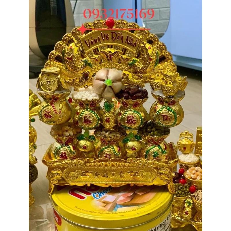 Khay tỏi ngũ đậu- Quạt vàng chiêu tài lộc
