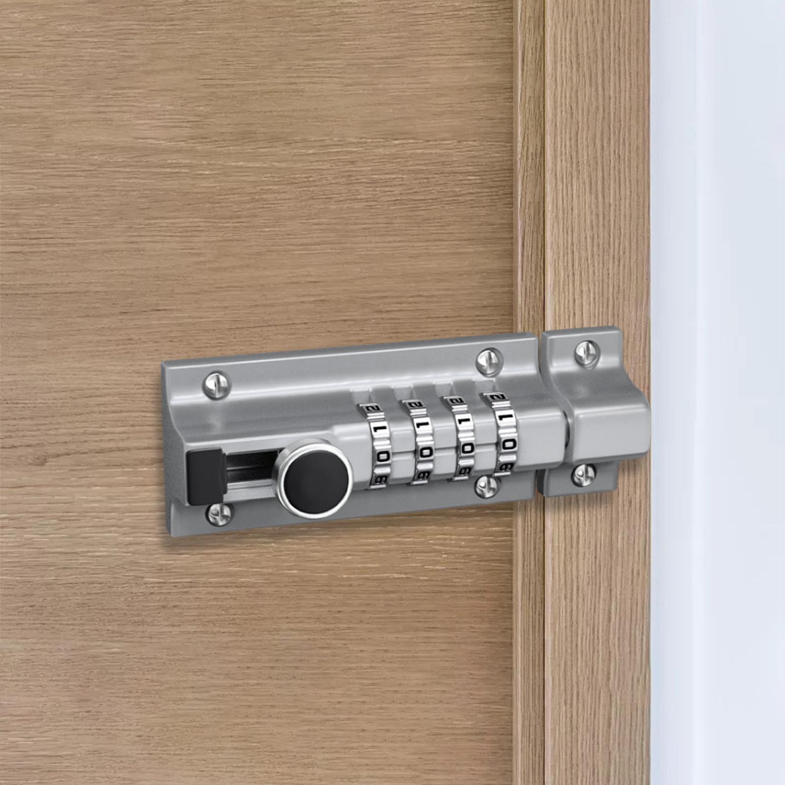 Combination Locking Bolt, Zinc Alloy Combination Barrel Bolt, Slide Latch Lock with Password Setting for Shed,Garages,Fences,Iron Gate