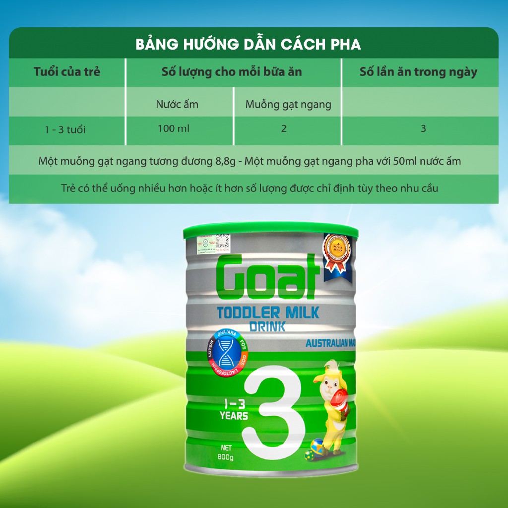 Sữa dê hoàng gia goat toddler milk drink 3