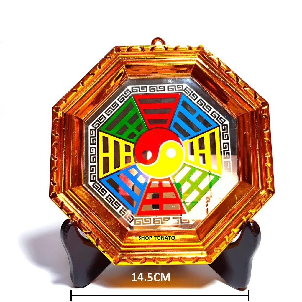 GƯƠNG BÁT QUÁI PHONG THỦY NHỰA VÀNG ĐƯỜNG KÍNH 14.5CM,17CM,20CM
