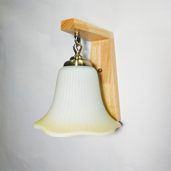 Đèn tường - đèn cầu thang đế gỗ - Kèm bóng LED chuyên dụng