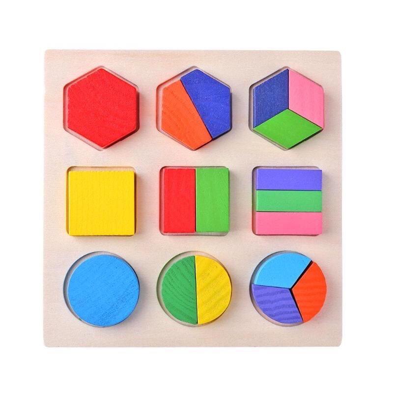 Combo 3 bộ lắp ghép hình học gỗ - Đồ chơi trí tuệ an toàn cho bé