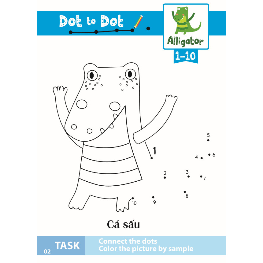 Sách - Combo 8 Cuốn: Nối số & Tô màu thông minh thế giới động vật - Song ngữ Việt Anh - ndbooks