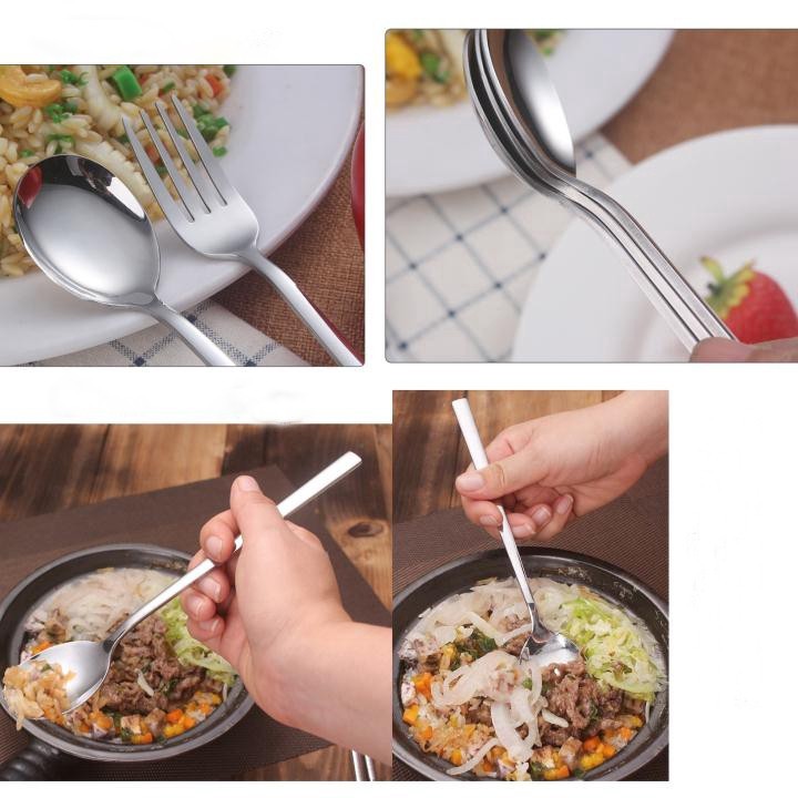 Thìa inox 304 cán dài cao cấp Yeahcook