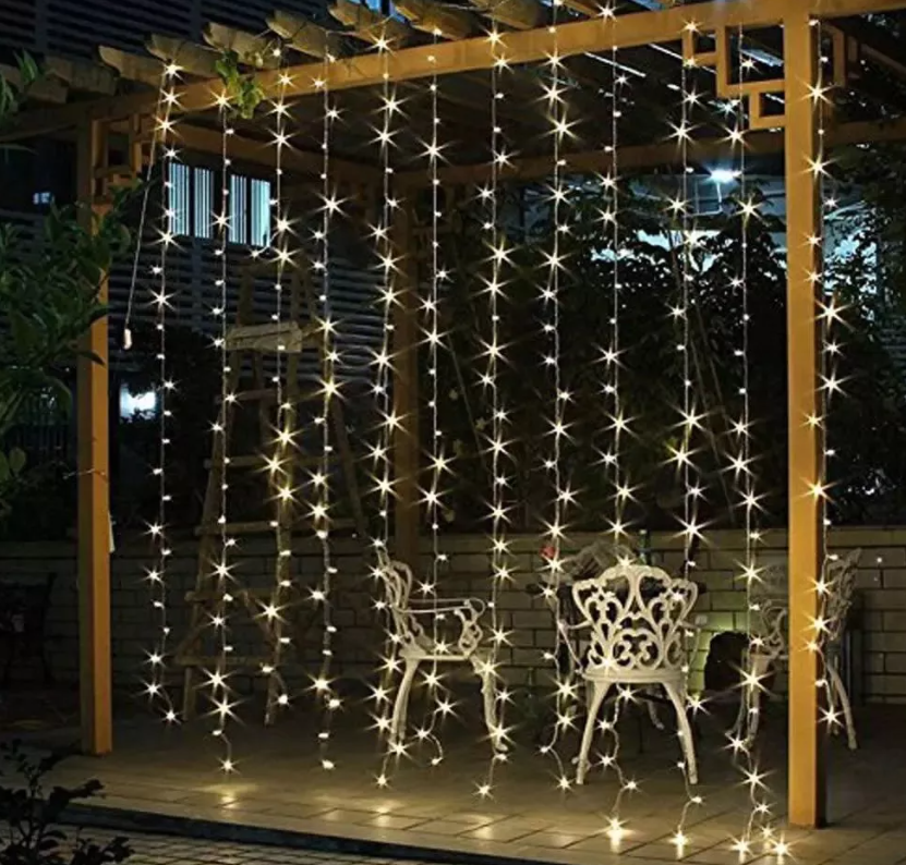 Đèn Led Thả Rèm Mưa Rơi/ Thác Nước, Màu Đơn - Đủ Màu  loại 10 sợi nhiều chế độ nháy trang trí