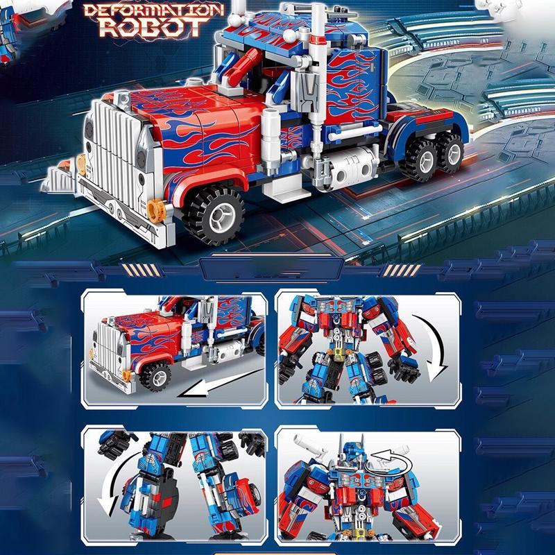 Đồ chơi Lắp ráp Robot Optimus Prime, Lewan 7043 Autobot, Xếp hình thông minh, Mô hình người máy