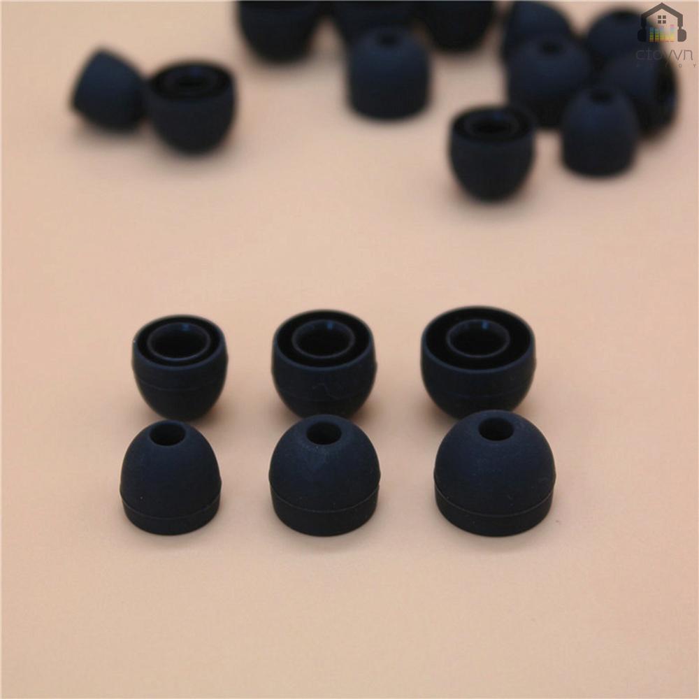 Set 12 cặp nút tai nghe nhét tai bằng silicone 3 kích thước nhỏ vừa lớn