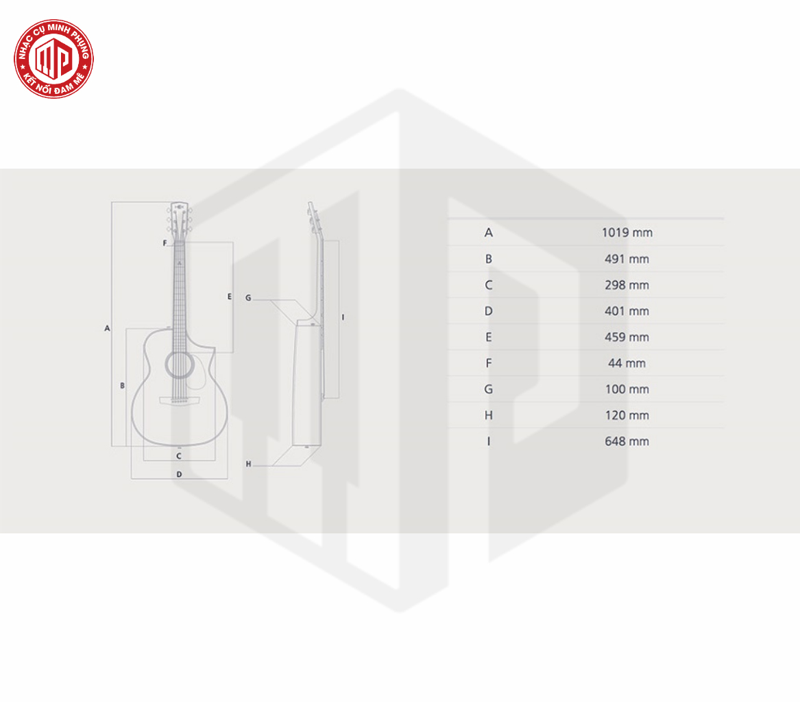 Đàn Guitar Acoustic Hex FX700C - Hàng chính hãng