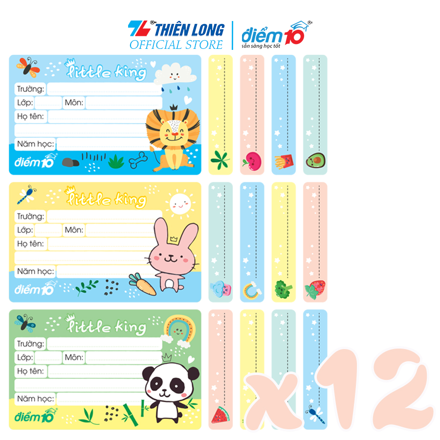 Nhãn Vở Thiên Long Điểm 10 Tp - Nbl005 - Combo 12 Xấp