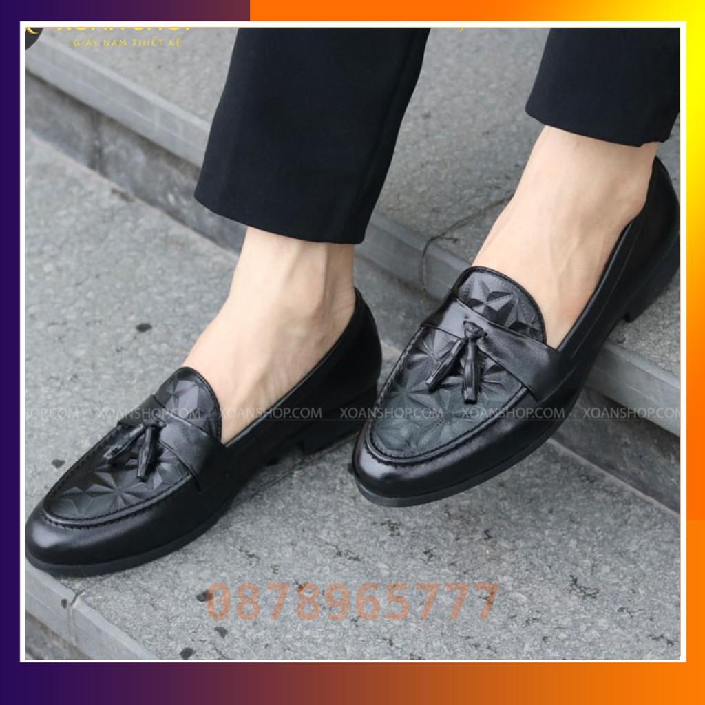 Giày Da Nam Công Sở Giá Rẻ Dập Vân 3D Thời Trang Mã G012 Có Chuông