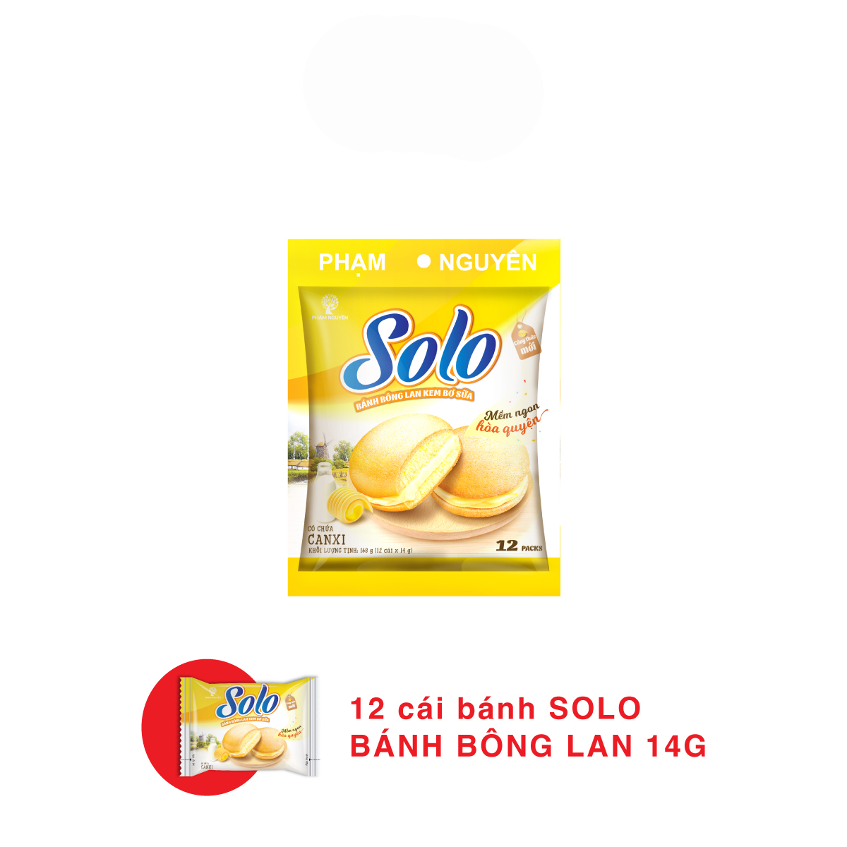 Bánh Solo kem bơ sữa NEW 168 (14g x 12cái)