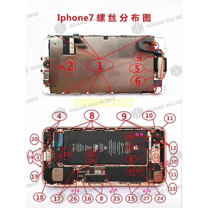 Full bộ ốc cho iPhone 6G đến 13 Pro Max