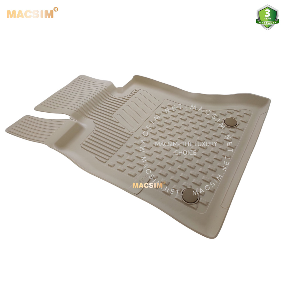 Thảm lót sàn ô tô nhựa TPE Silicon Mercedes W205 C Series 2014-2020 Beige Nhãn hiệu Macsim