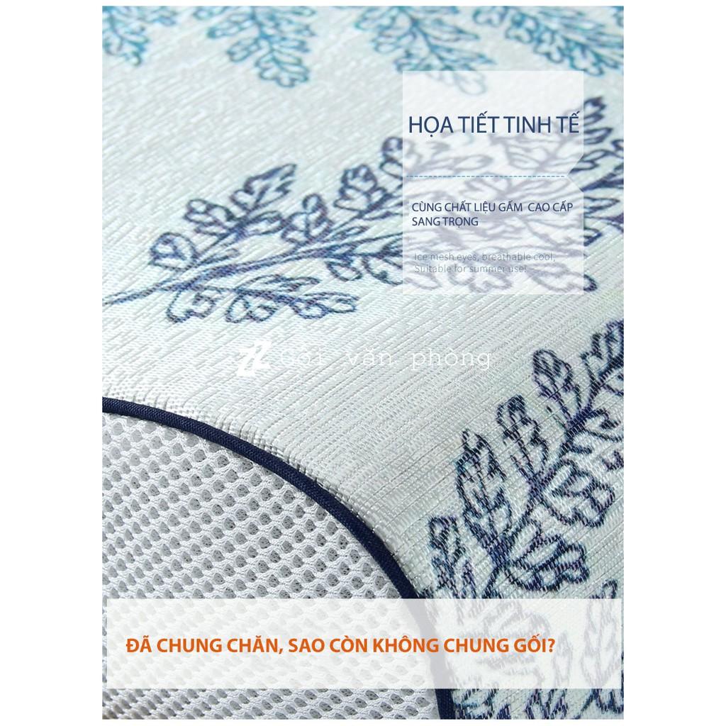 GỐI NGỦ ĐÔI ĐỊNH HÌNH CAO SU NON 1M2 VỎ GẤM ZURI PILLOW GDH-05S CHỐNG ĐAU MỎI VAI GÁY, CẢI THIỆN CHẤT LƯỢNG GIẤC NGỦ