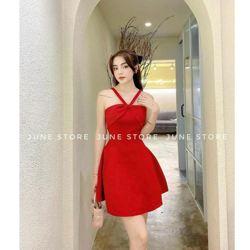 Đầm xoè cổ chéo  kèm áo khoác xịn xò