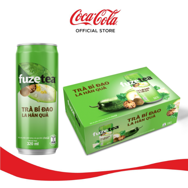 [TẶNG VOUCHER ESTEEM] Thùng 24 lon Trà Bí Đao La Hán Quả Fuzetea Lon (320ml/lon x 24) Sale 15.5