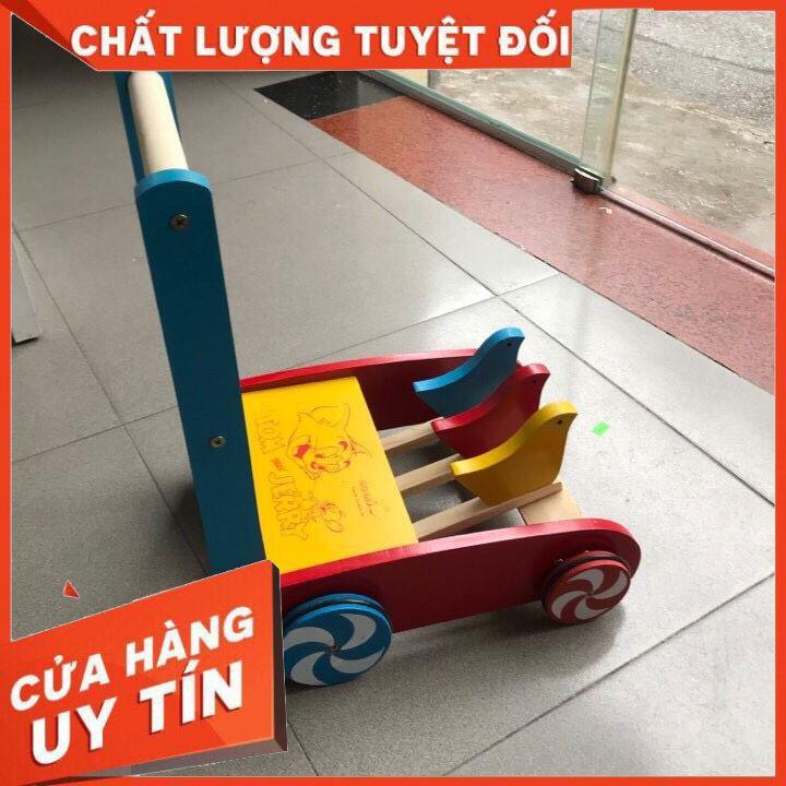 Xe tập đi bằng gỗ 3 con gà cao cấp cho bé yêu (mẫu ngẫu nhiên)