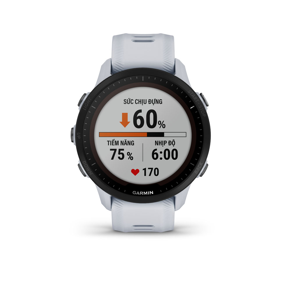 Đồng Hồ Thông Minh Garmin Forerunner 955 Solar (Black/White) - Hàng Chính Hãng