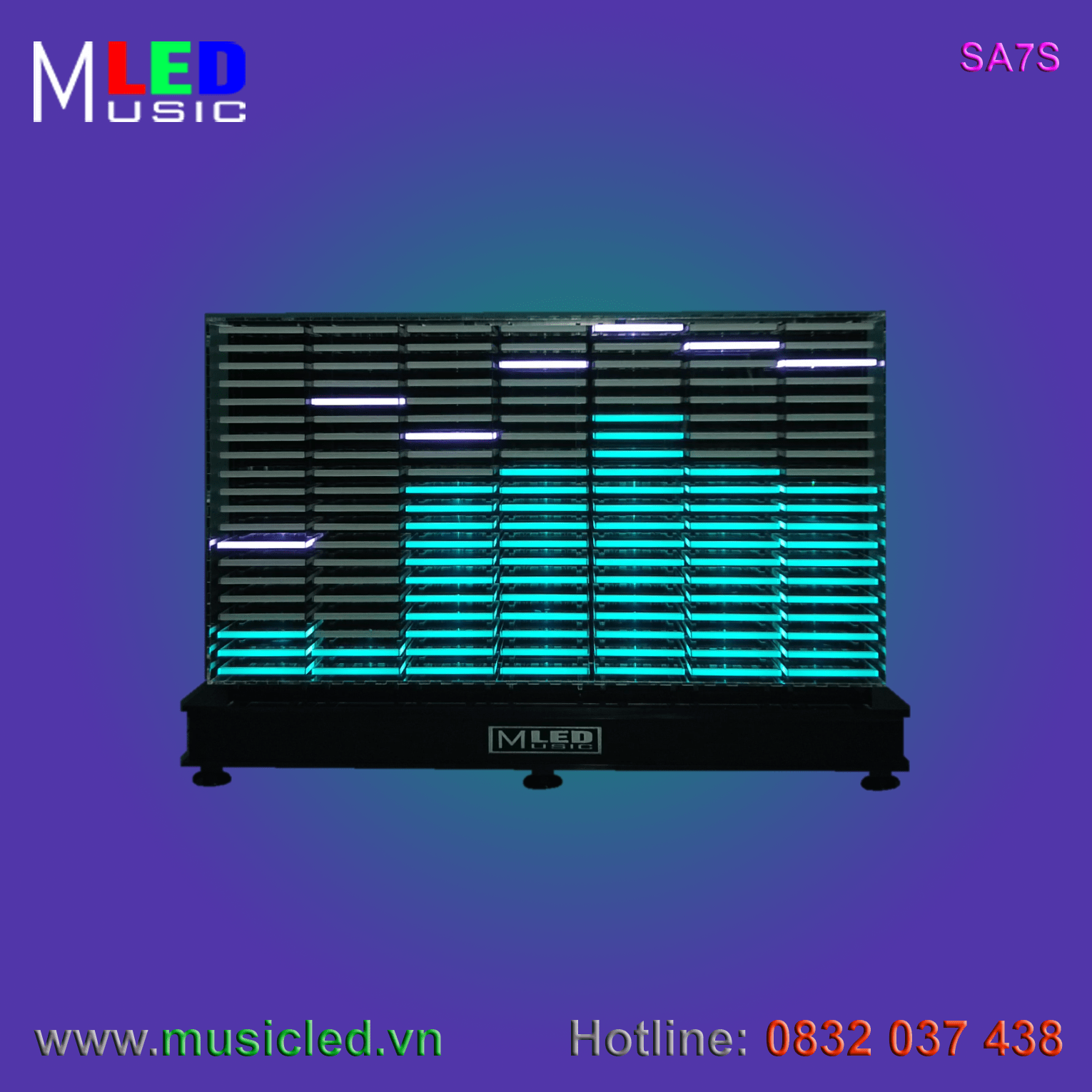 Dàn đèn Music LED nháy theo tần số nhạc 7 cột để bàn