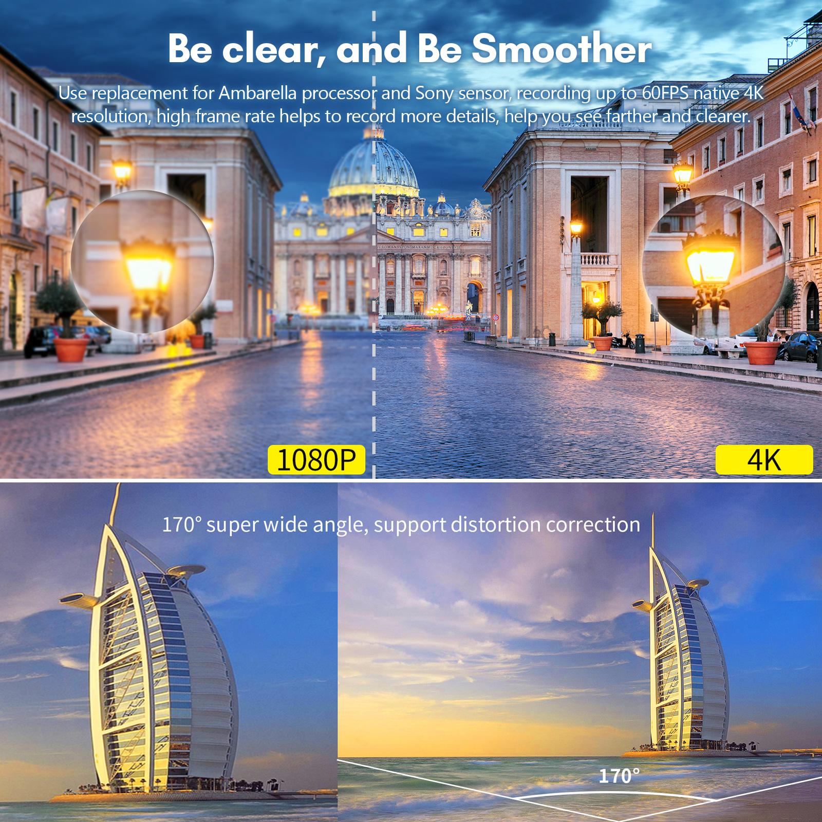 SJCAM SJ10PRO 4K/60fps có độ phân giải cao của màn hình thể thao có vỏ chống thấm nước để lướt đi xe đạp đi xe đạp du lịch