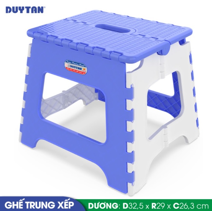 Ghế trung xếp nhựa Duy Tân (32.5 x 29 x 26.3 cm) - 15065 - Giao màu ngẫu nhiên - Hàng chính hãng