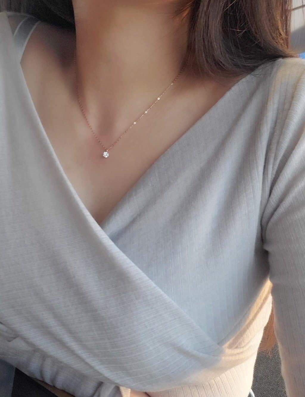 Set Dây Chuyền Vàng 14KR & Mặt Dây đá CZ - MOON Jewelry