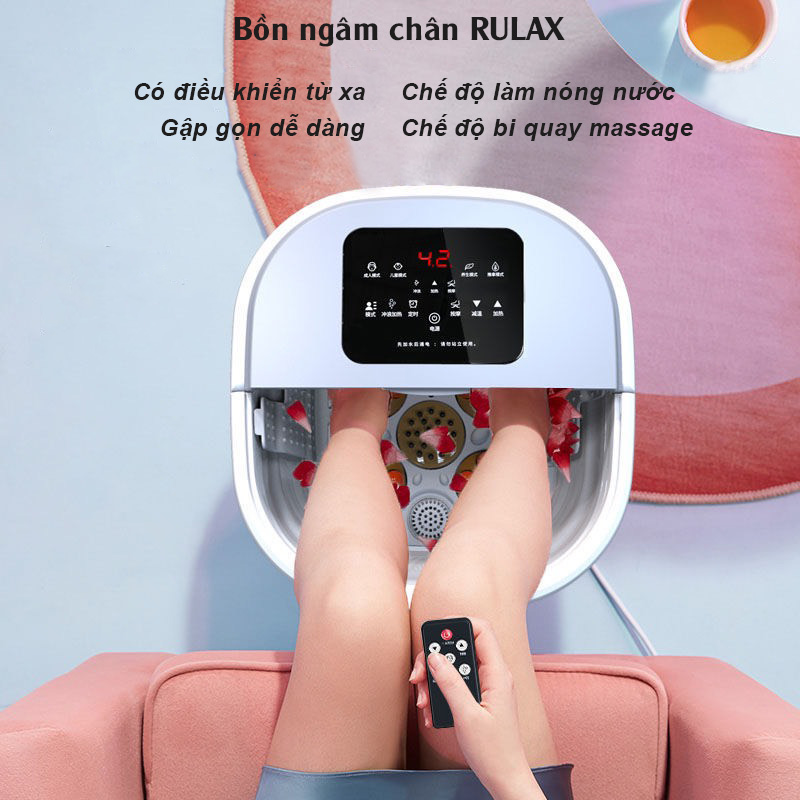 Bồn Ngâm Chân Massage Hồng Ngoại RULAX Cao Cấp Có Điều Khiển - Hàng Chính Hãng