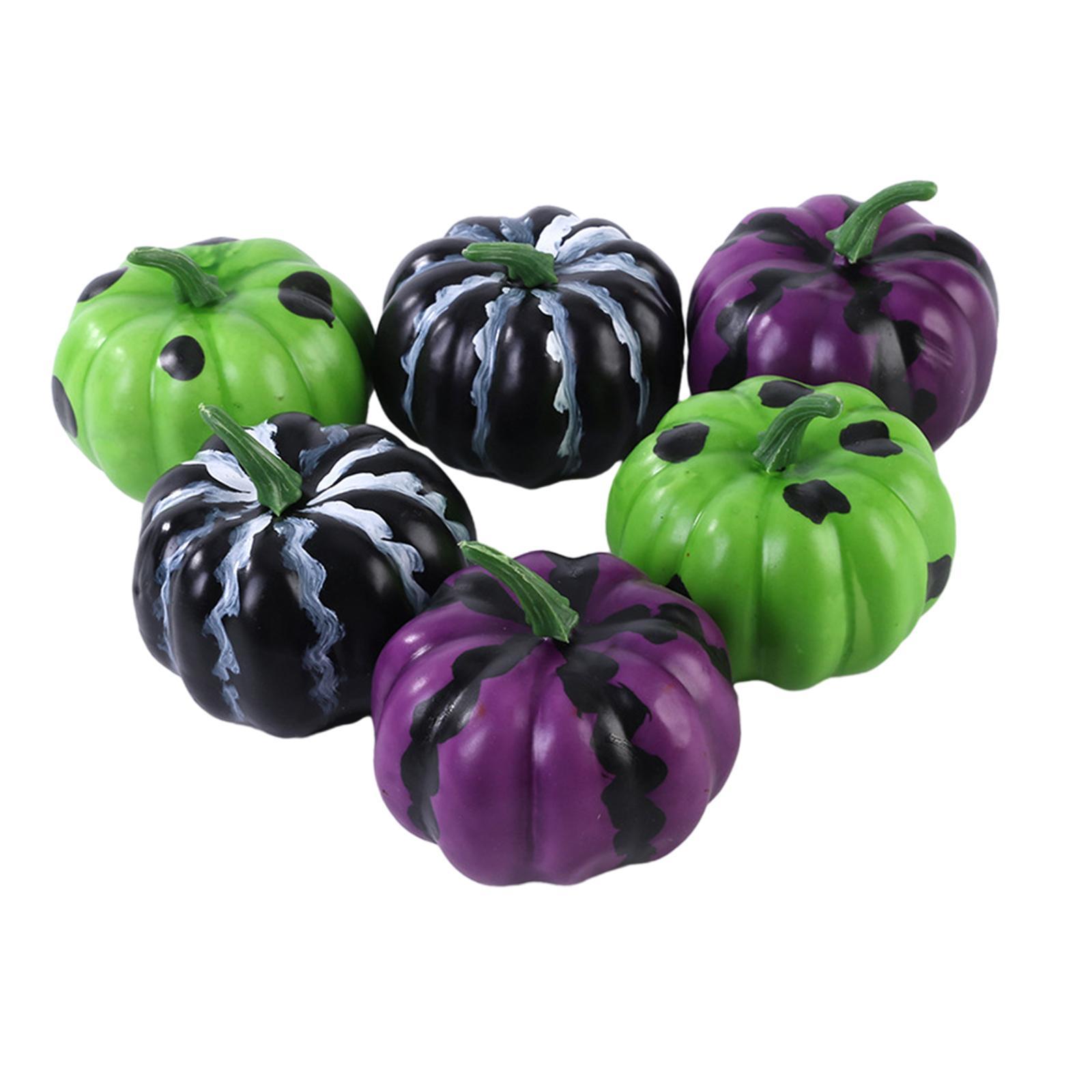 6x Mini Simulation Pumpkins Model Foam Pumpkin Model for Home Table Kitchen