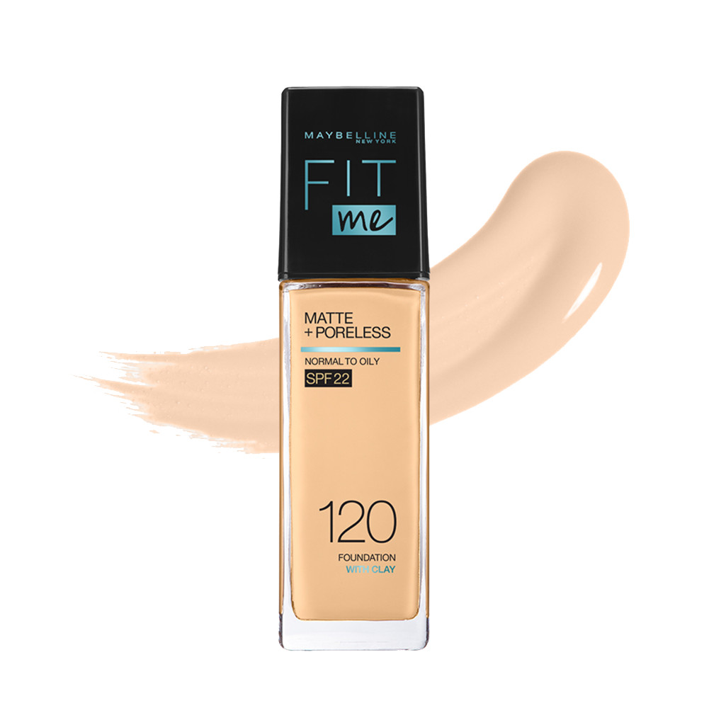 [Bộ trang điểm] Kem nền kiềm dầu chống nắng Fit Me, kem lót mịn da Baby Skin &amp; mút tán nền cao cấp Maybelline New York - 120 CLASSIC IVORY