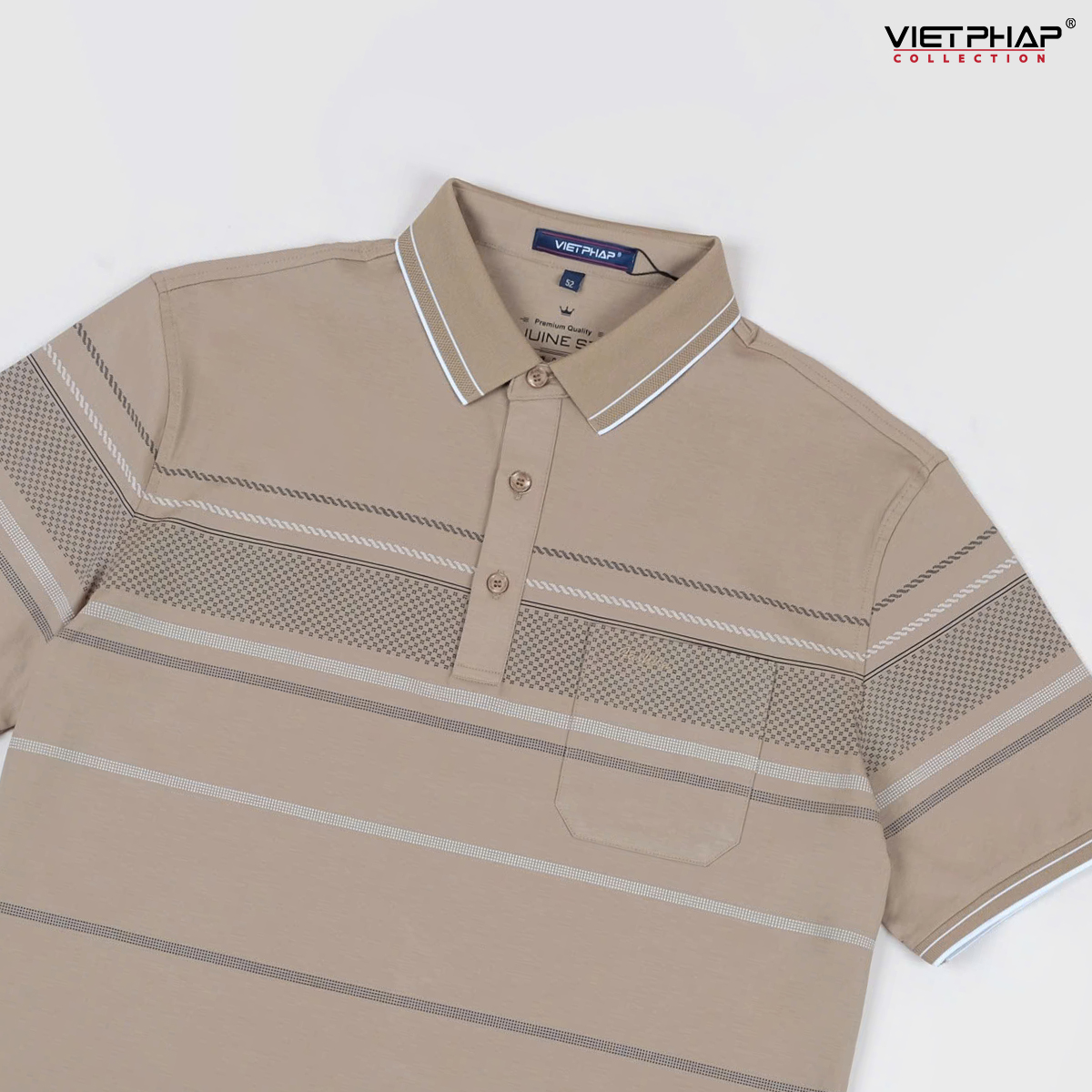 Áo Polo Nam VIỆT PHÁP Form Luxury - Thun 4 Chiều Lạnh lịch lãm, sang trọng 50063