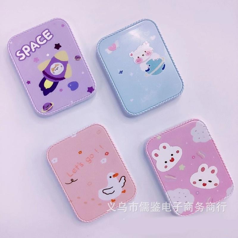 Bộ Gương Lược Chữ Nhật Pastel Cầm Tay Mini Bỏ Túi - Gương Trang Điểm Siêu Đáng yêu Duashop