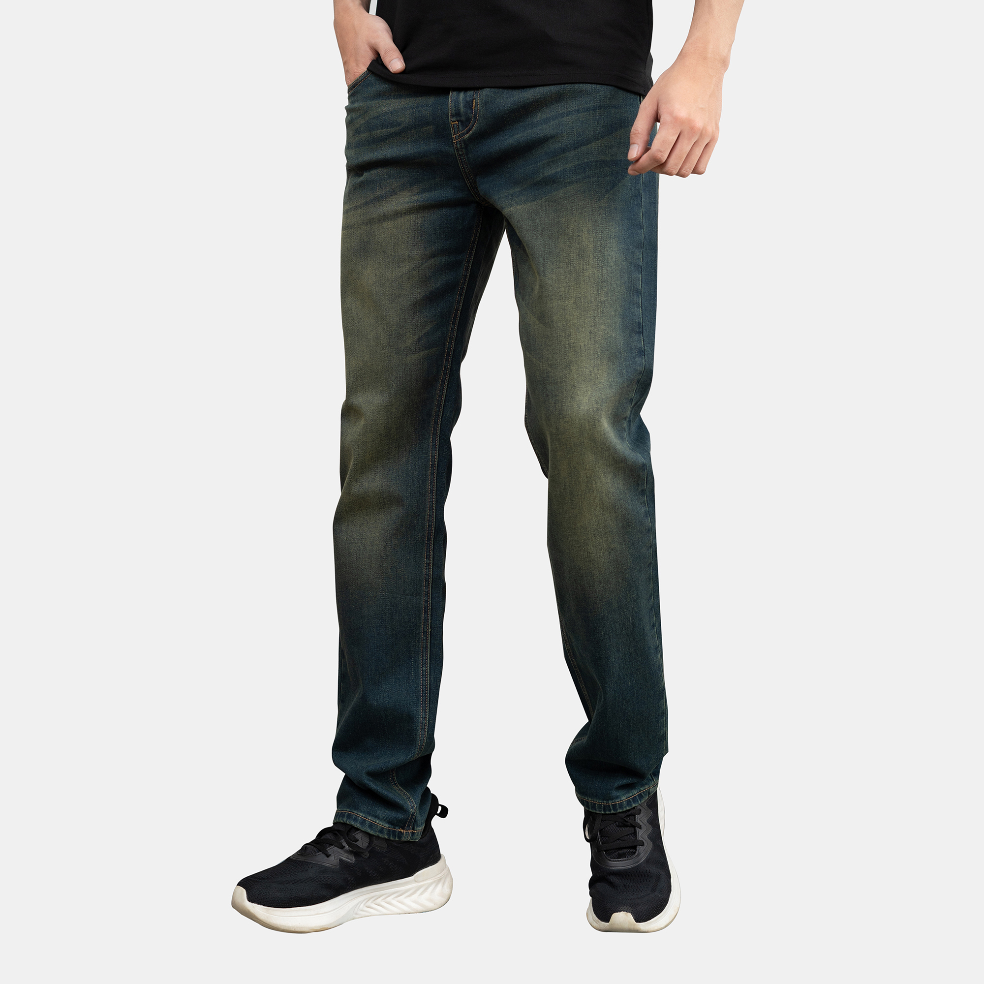 Quần jean nam xanh rêu JONATHAN QJ023 vải denim cao cấp co giãn nhẹ 4 chiều, form dáng chuẩn đẹp, trẻ trung, hottrend, hàng chính hãng